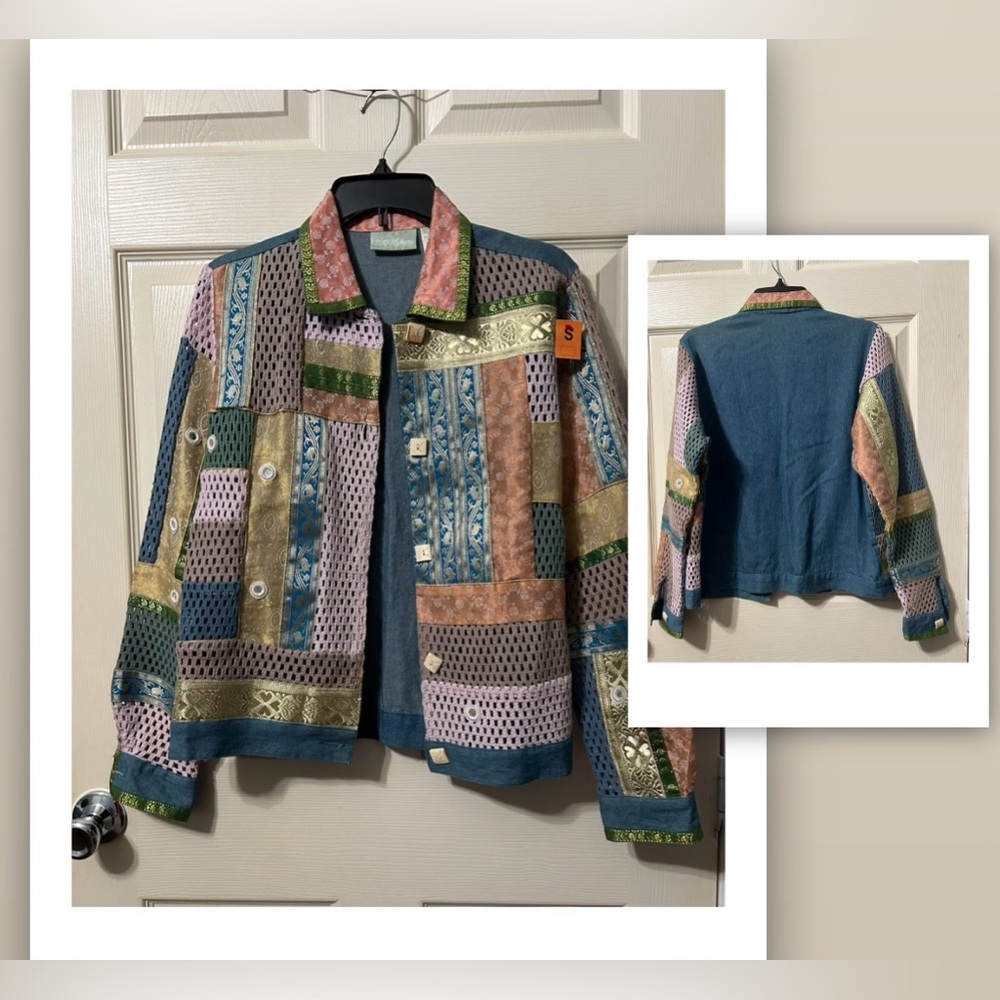 220 Hickory Patchwork Denim Boho Jean‎ Jacket | Size Small | Pre-Owned